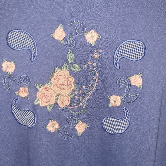Vintage TanJay Embroidered Paisley Floral Sweatshirt 90s Womens XL - Picture 5 of 5